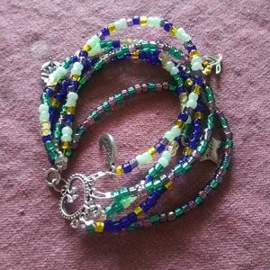 Bohemian handmade glass beaded bracelet